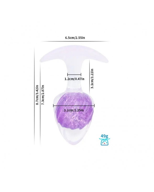 Анальная пробка Liebe Seele Icecream-shaped Crystal Anal Plug - Purple Small - 1
