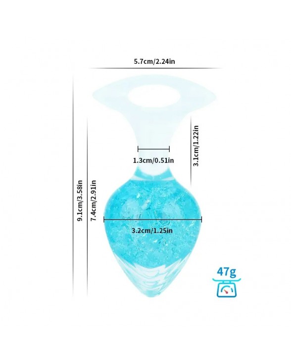 Анальна пробка Liebe Seele Heart-shaped Crystal Anal Plug - Blue Small - 1
