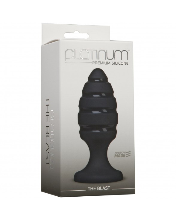 Анальний плаг зі спіральним каналом Doc Johnson Platinum Premium Silicone — The Blast — Black - 1