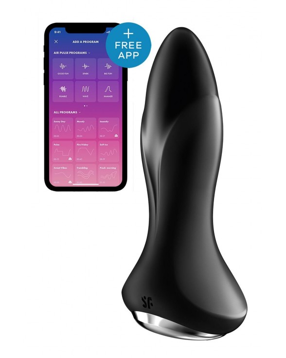 Анальная смарт-вибропробка с жемчужным массажем Satisfyer Rotator Plug 1+ Black