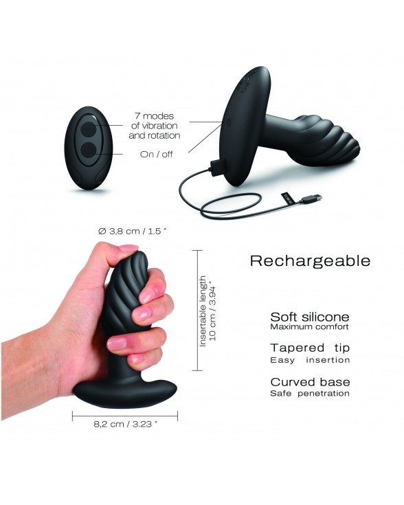 Анальная пробка с вибрацией и жемчужным массажем Dorcel Spin Plug - 3