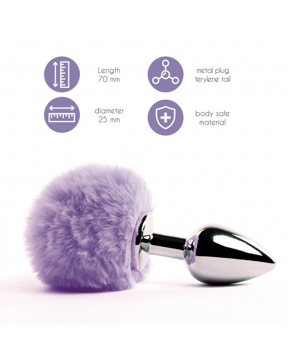 Анальная пробка FeelzToys - Bunny Tails Butt Plug Purple - 1