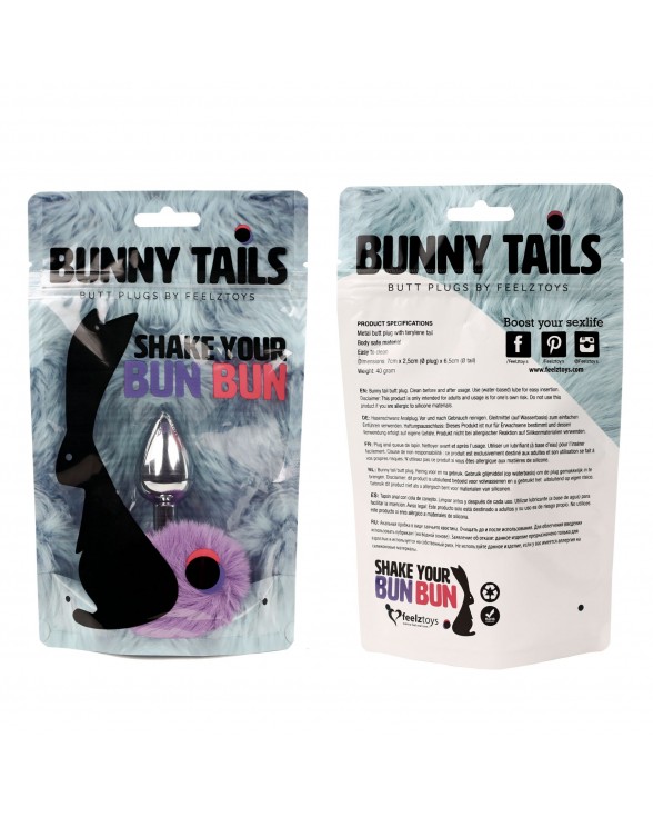 Анальная пробка FeelzToys - Bunny Tails Butt Plug Purple - 2