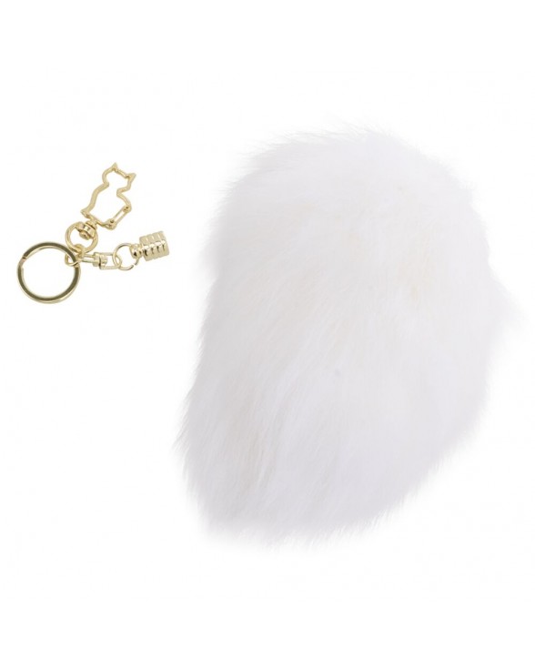 Металлическая анальная пробка Кроличий хвост LOCKINK SEVANDA White Bunny-Tail - 1