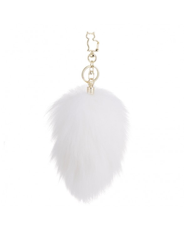 Металлическая анальная пробка Кроличий хвост LOCKINK SEVANDA White Bunny-Tail - 4