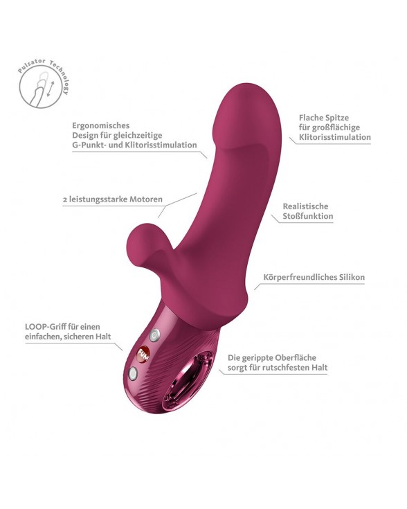 Пульсатор-кролик Fun Factory Bi Stronic Curve Wine Red - 5