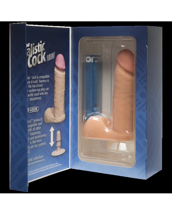 Фаллоимитатор Doc Johnson The Realistic Cock 6 inch White – ULTRASKYN, Vack-U-Lock - 3