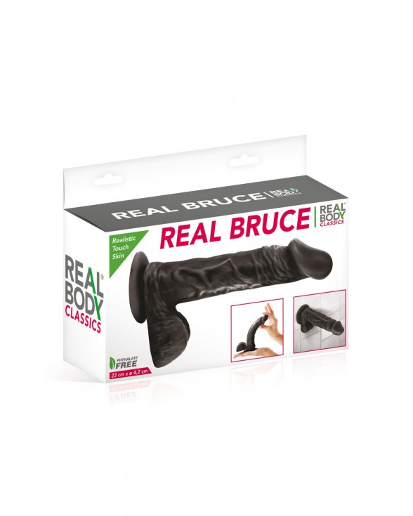 Фаллоимитатор на присоске Real Body - Real Bruce Black - 1