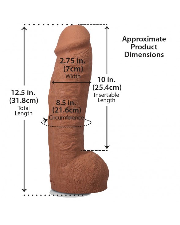Фаллоимитатор Doc Johnson The Realistic Cock ULTRASKYN - 12 Inch Hung with Balls Caramel - 4