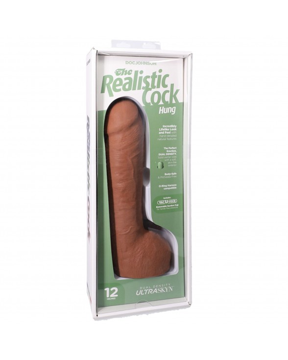 Фаллоимитатор Doc Johnson The Realistic Cock ULTRASKYN - 12 Inch Hung with Balls Caramel - 7