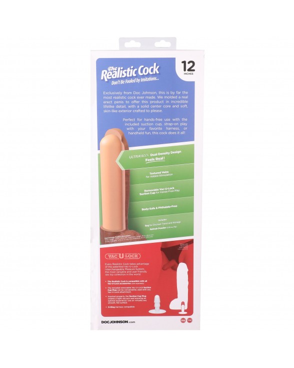 Фаллоимитатор Doc Johnson The Realistic Cock ULTRASKYN - 12 Inch Hung with Balls Caramel - 10