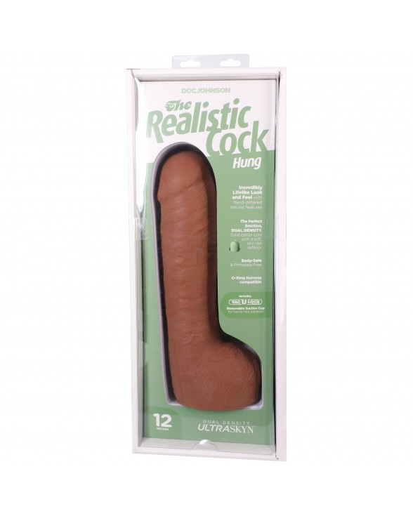 Фаллоимитатор Doc Johnson The Realistic Cock ULTRASKYN - 12 Inch Hung with Balls Caramel - 9
