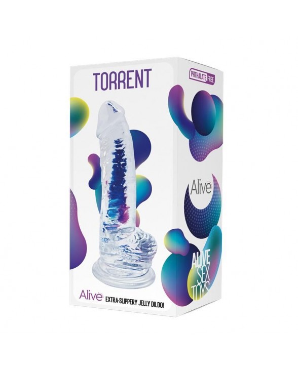 Прозорий фалоімітатор Alive Jelly Dildo Torrent - 1