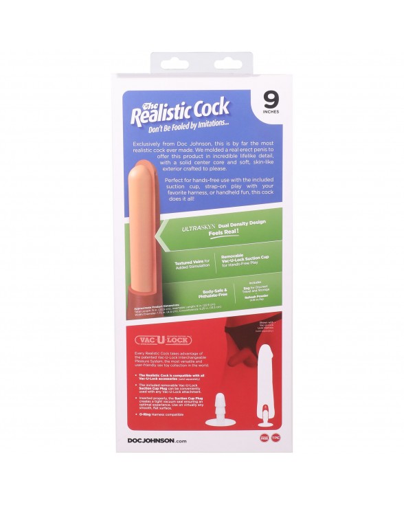 Фалоімітатор Doc Johnson The Realistic Cock ULTRASKYN - 9 Inch Vanilla - 10