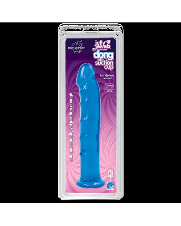 Фаллоимитатор Doc Johnson Jelly Jewels Dong & Suction Cup Blue - 1