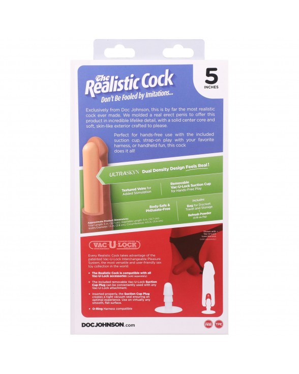 Фаллоимитатор Doc Johnson The Realistic Cock ULTRASKYN - 5 Inch Caramel - 10