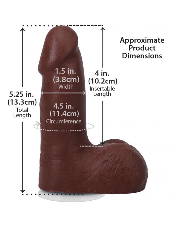 Фалоімітатор Doc Johnson The Realistic Cock ULTRASKYN - 5 Inch with Balls Chocolate - 4