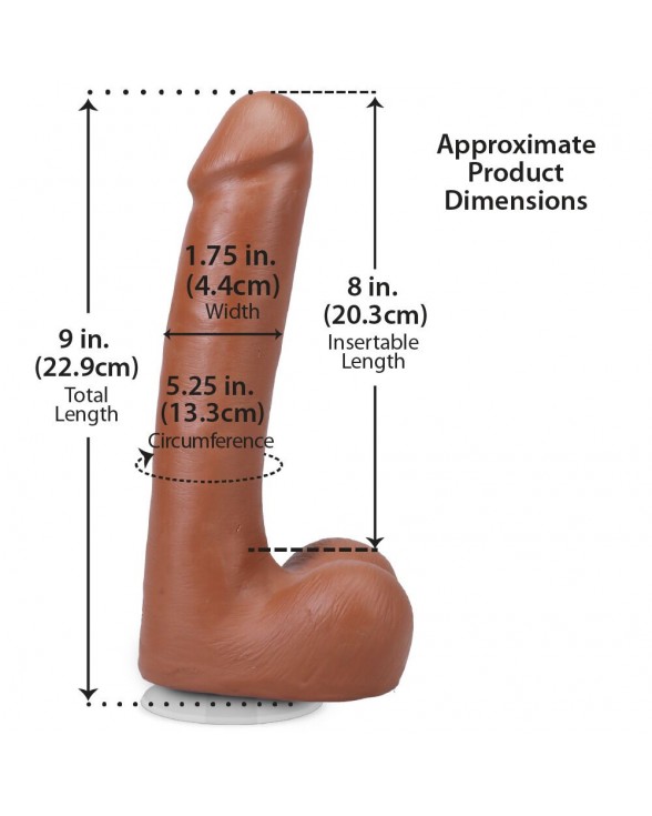 Фалоімітатор Doc Johnson The Realistic Cock ULTRASKYN - 9 Inch with Balls Caramel - 4