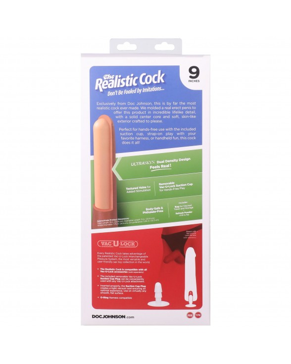 Фалоімітатор Doc Johnson The Realistic Cock ULTRASKYN - 9 Inch with Balls Caramel - 10