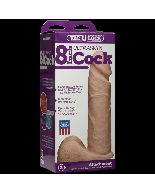 Фалоімітатор Doc Johnson Vac-U-Lock - 8 Inch ULTRASKYN Cock White - 2