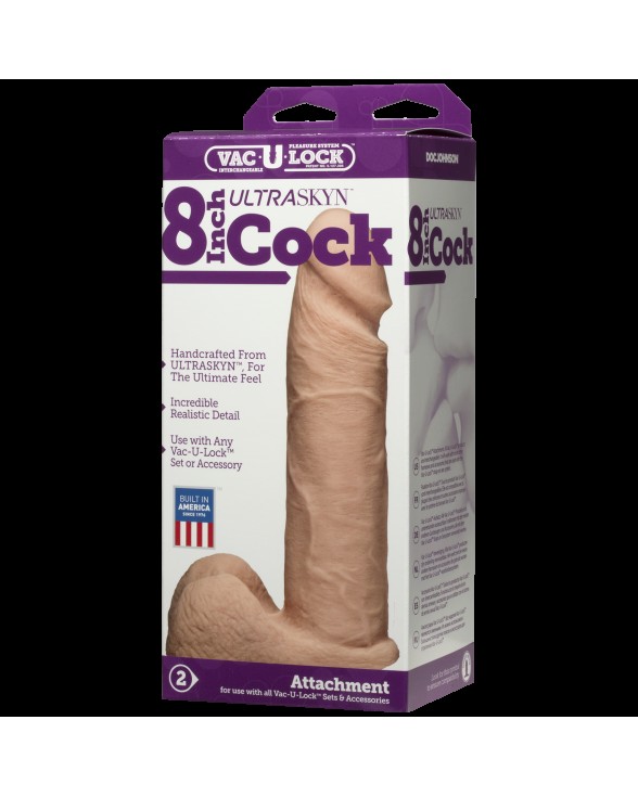 Фалоімітатор Doc Johnson Vac-U-Lock - 8 Inch ULTRASKYN Cock White - 3