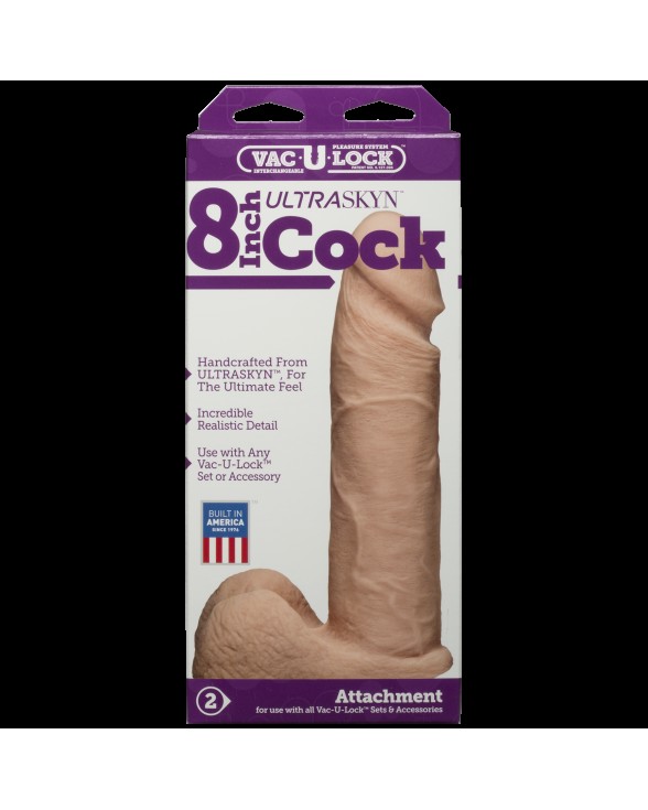 Фалоімітатор Doc Johnson Vac-U-Lock - 8 Inch ULTRASKYN Cock White - 4