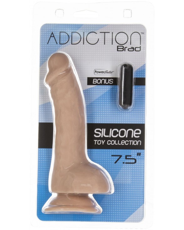 Вигнутий фалоімітатор на присосці ADDICTION — BRAD 7,5″ Dildo With Balls - 5