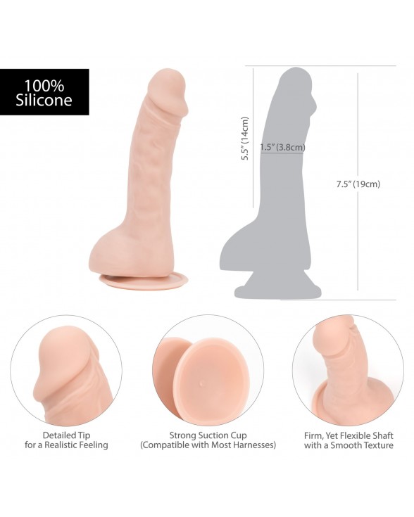 Вигнутий фалоімітатор на присосці ADDICTION — BRAD 7,5″ Dildo With Balls - 4