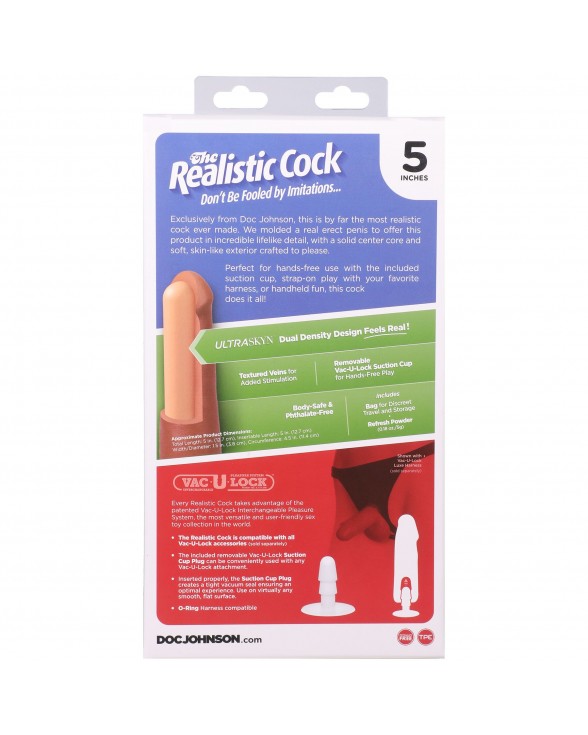 Фаллоимитатор Doc Johnson The Realistic Cock ULTRASKYN - 5 Inch Chocolate - 10