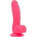 Ребристий фалоімітатор на присосці ADDICTION — Tom 7″ Dildo With Balls — Pink - 2