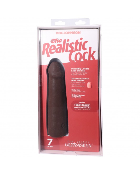 Фаллоимитатор Doc Johnson The Realistic Cock ULTRASKYN - 7 Inch Chocolate - 8