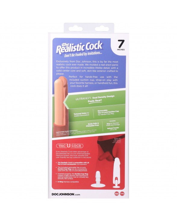 Фаллоимитатор Doc Johnson The Realistic Cock ULTRASKYN - 7 Inch Chocolate - 10