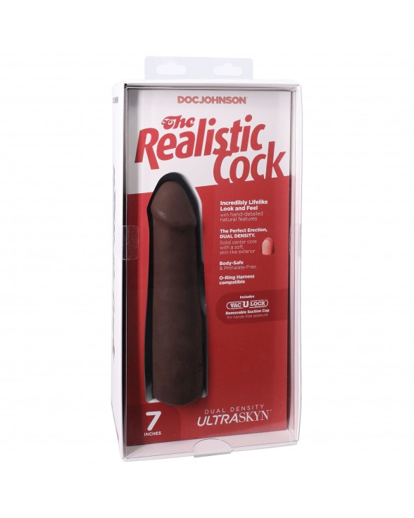 Фаллоимитатор Doc Johnson The Realistic Cock ULTRASKYN - 7 Inch Chocolate - 7