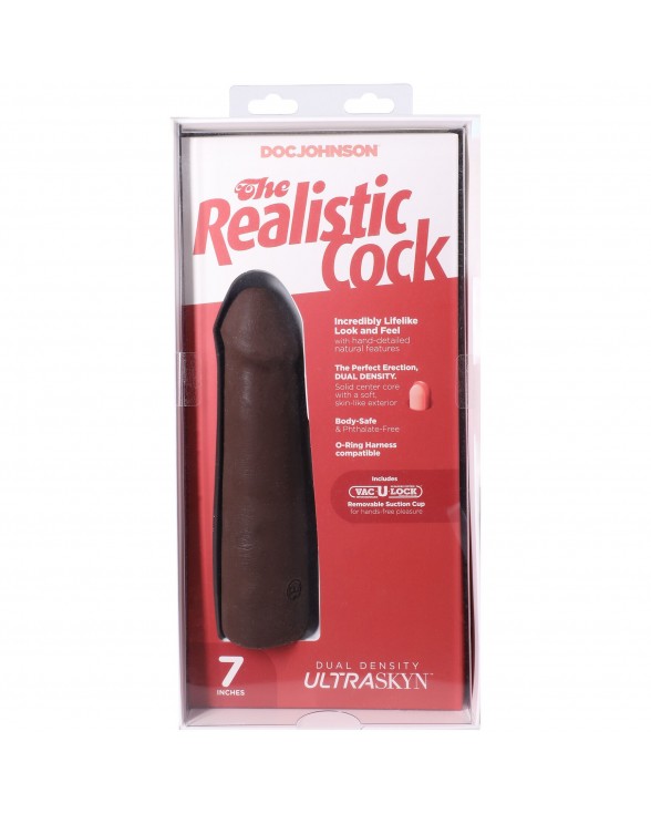 Фаллоимитатор Doc Johnson The Realistic Cock ULTRASKYN - 7 Inch Chocolate - 9