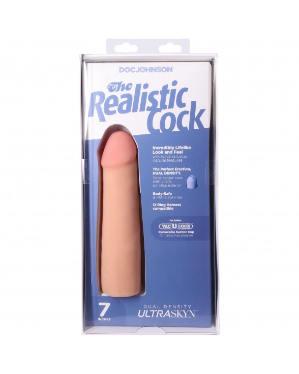 Фалоімітатор Doc Johnson The Realistic Cock ULTRASKYN - 7 Inch Vanilla - 9