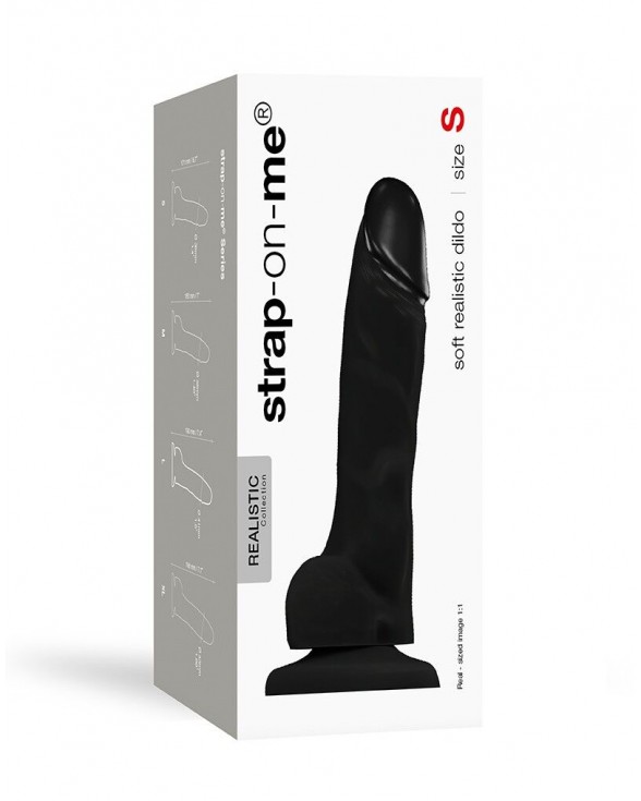 Реалистичный фаллоимитатор Strap-On-Me SOFT REALISTIC DILDO Black - Size S - 2