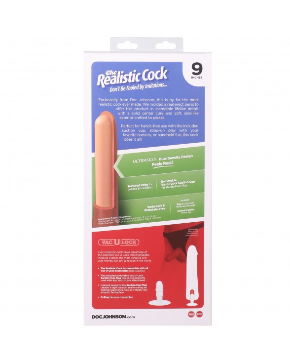 Фаллоимитатор Doc Johnson The Realistic Cock ULTRASKYN - 9 Inch Caramel - 10