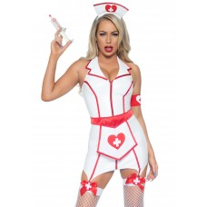 Вініловий костюм медсестри Leg Avenue Vinyl ER Hottie S
