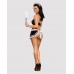 Атласный эротический костюм горничной Obsessive Maid set S/M, black - 6