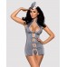 Еротичний костюм стюардеси Obsessive Stewardess 3 pcs costume grey L/XL, сірий