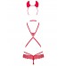Эротический костюм чёртика со стрепом Obsessive Evilia teddy red L/XL - 3