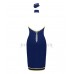 Еротичний костюм стюардеси Obsessive Stewardess uniform M/L, blue, сукня, пілотка, шарф, манжети - 3