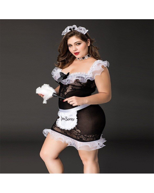 Костюм покоївки JSY «Слухняна Ельма» Plus Size Black - 2
