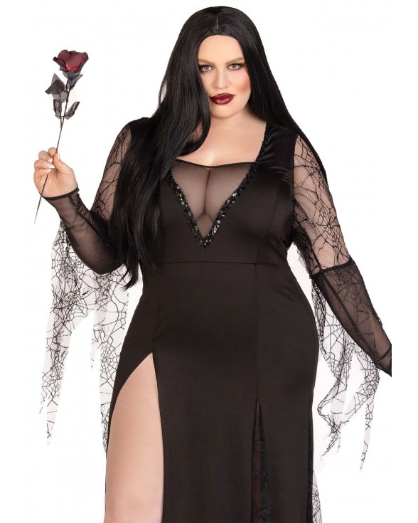 Эротический костюм Мортиши Аддамс Leg Avenue Sexy Spooky Morticia 1X-2X