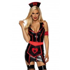 Виниловый костюм медсестры Leg Avenue Vinyl Naughty Nurse XL