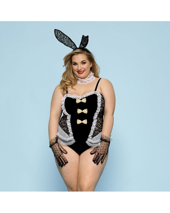 Еротичний костюм зайчика JSY «Пристрасна Медісон» Plus Size, Black