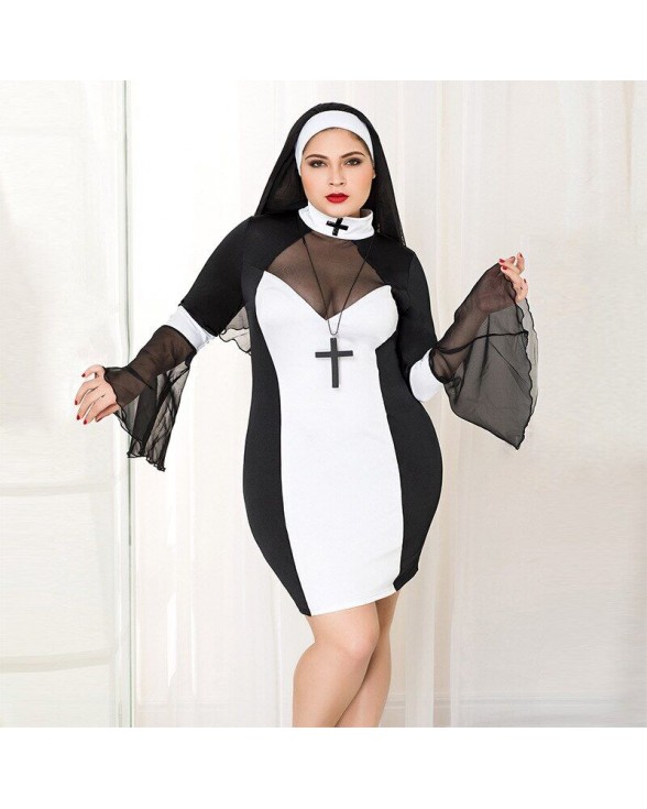 Еротичний костюм черниці JSY «Грішниця Лола» Plus Size Black - 4