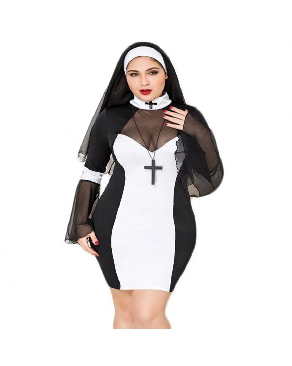 Еротичний костюм черниці JSY «Грішниця Лола» Plus Size Black