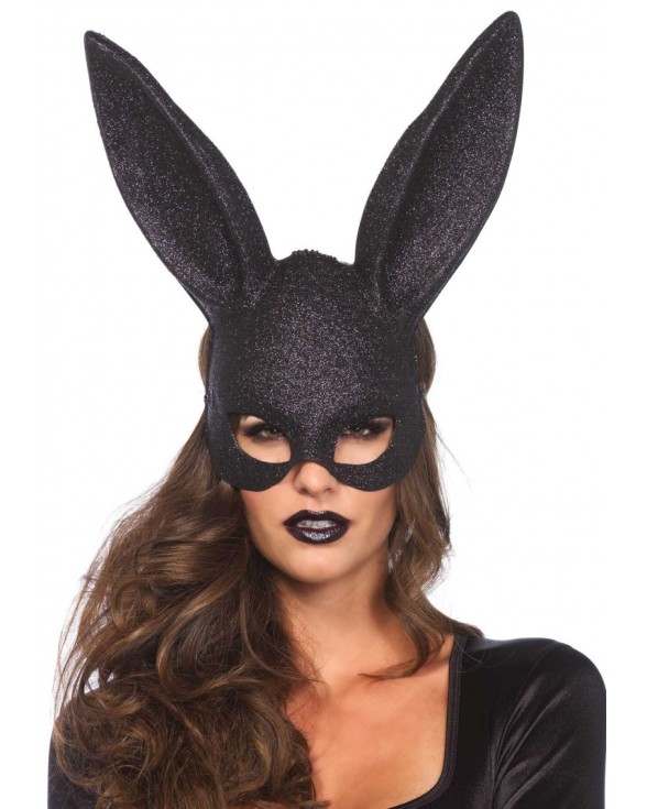 Блискуча маска кролика Leg Avenue Glitter masquerade rabbit mask Black