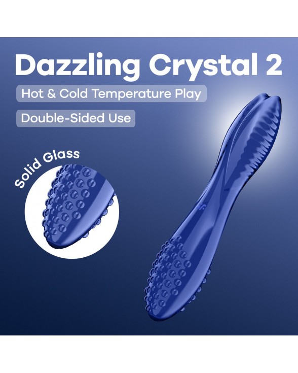 Двусторонний стеклянный дилдо Satisfyer Dazzling Crystal 2 Blue - 5